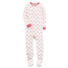 Girls 4-14 Carter's Patterned Fleece Footed Pajamas, Size: 5, White