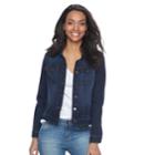 Petite Sonoma Goods For Life&trade; Denim Jacket, Women's, Size: M Petite, Blue (navy)