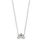 Disney's Cinderella Two Tone Sterling Silver Crown Necklace, Women's, White