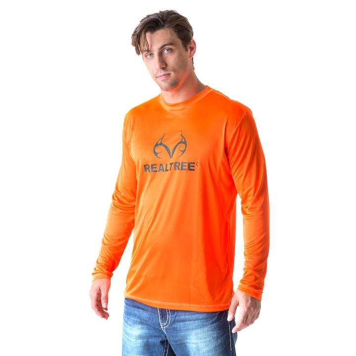 Men's Realtree Active Tee, Size: Large, Brt Orange