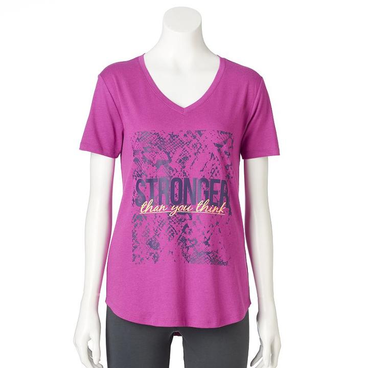Women's Tek Gear&reg; Dry Tek V-neck Tee, Size: Xs, Brt Purple