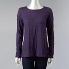 Women's Simply Vera Vera Wang Windy Floral Tee, Size: Medium, Purple