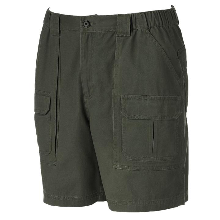 Big & Tall Croft & Barrow&reg; Side Elastic Cargo Shorts, Men's, Size: 54, Dark Green