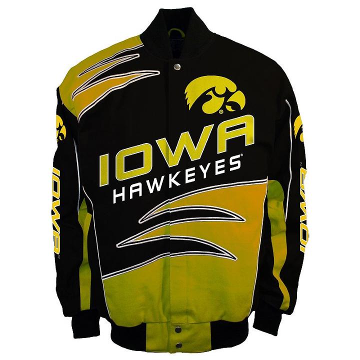 Men's Franchise Club Iowa Hawkeyes Shred Twill Jacket, Size: 3xl, Black