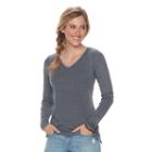 Women's Sonoma Goods For Life&trade; Ribbed French Terry Tee, Size: Small, Grey (charcoal)