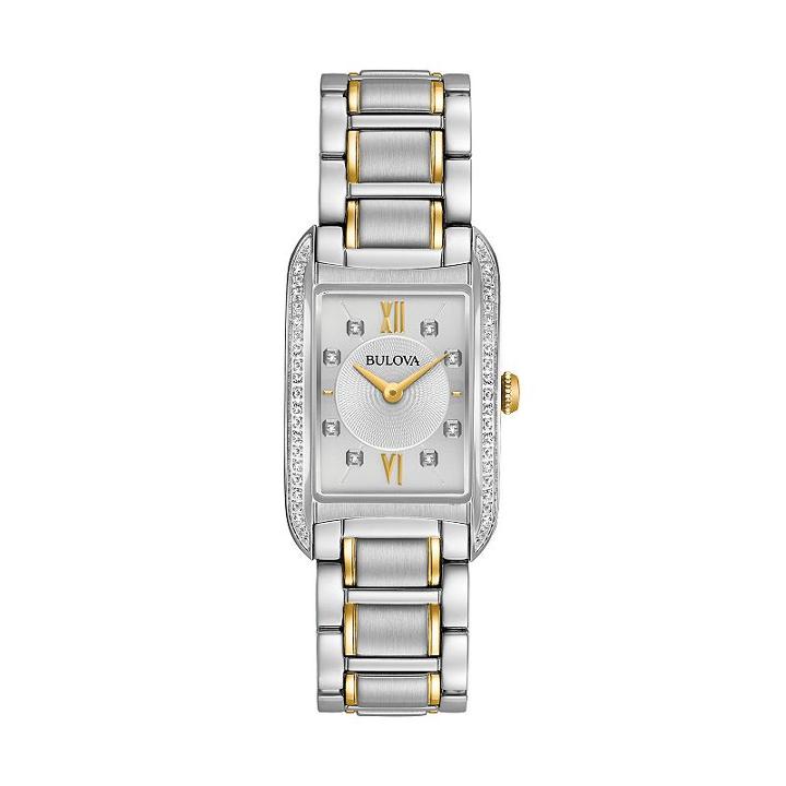 Bulova Women's Diamond Two Tone Stainless Steel Watch - 98r227, Multicolor