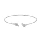 Sterling Silver 1/5 Carat T.w. Diamond Leaf Cuff Bracelet, Women's, Size: 6.5, White
