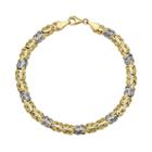 Everlasting Gold Two Tone 10k Gold Byzantine Chain Bracelet, Women's, Size: 7.5