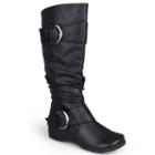 Journee Collection Paris Women's Slouch Boots, Girl's, Size: 8, Black