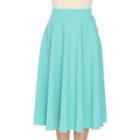 Women's White Mark Solid Midi Skirt, Size: Large, Turquoise/blue (turq/aqua)