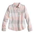 Girls 7-16 & Plus Size So&reg; Plaid Button-down Shirt, Size: 14, Light Pink