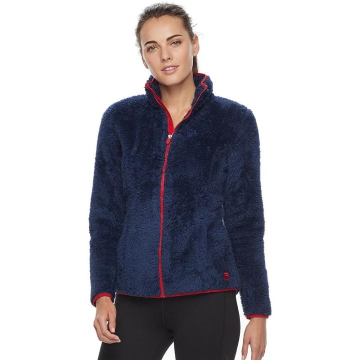 Women's Fila Sport&reg; Sherpa Fleece Zip-up Jacket, Size: Xl, Blue (navy)