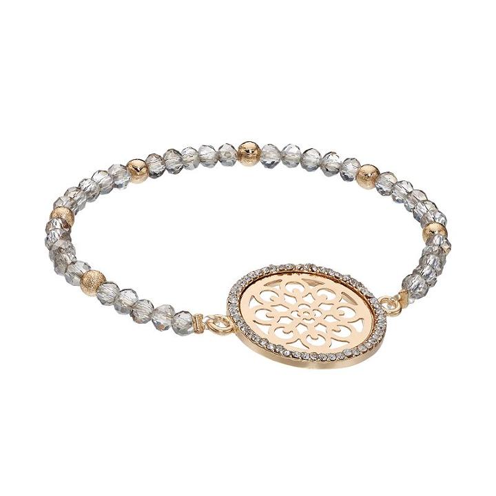 Lc Lauren Conrad Filigree Disc Beaded Stretch Bracelet, Women's, Multicolor