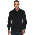 Men's Apt. 9&reg; Slim-fit Stretch Corduroy Shirt, Size: Xlg Slim, Black