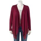 Plus Size Dana Buchman Open-front Cardigan, Women's, Size: 3xl, Dark Red