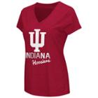 Women's Campus Heritage Indiana Hoosiers V-neck Tee, Size: Large, Dark Red