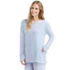 Women's Cuddl Duds Fleece Lounge Pullover, Size: Medium, Med Blue