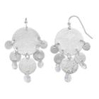 Lc Lauren Conrad Nickel Free Textured Disc Drop Earrings, Women's, Silver