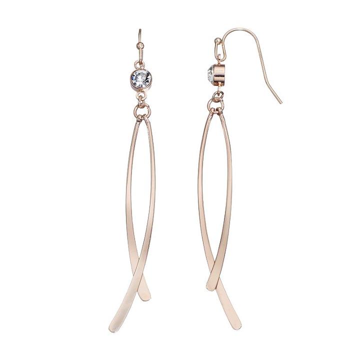 Jennifer Lopez Simulated Crystal Curved Stick Drop Earrings, Women's, Light Pink