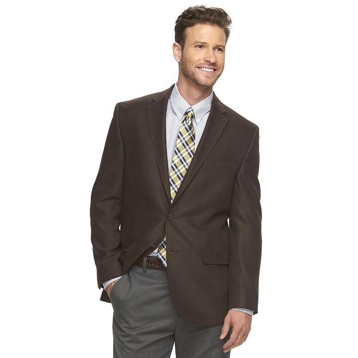 Men's Chaps Classic-fit Faux-suede Sport Coat, Size: 42 - Regular, Dark Brown