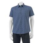 Men's Apt. 9&reg; Slim-fit Patterned Stretch Button-down Shirt, Size: Large Slim, Blue