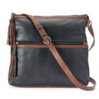 Ili Leather Tassled Crossbody Bag, Women's, Black