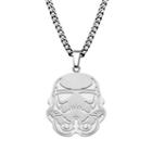Star Wars Stainless Steel Stormtrooper Pendant Necklace, Men's, Size: 22, Grey