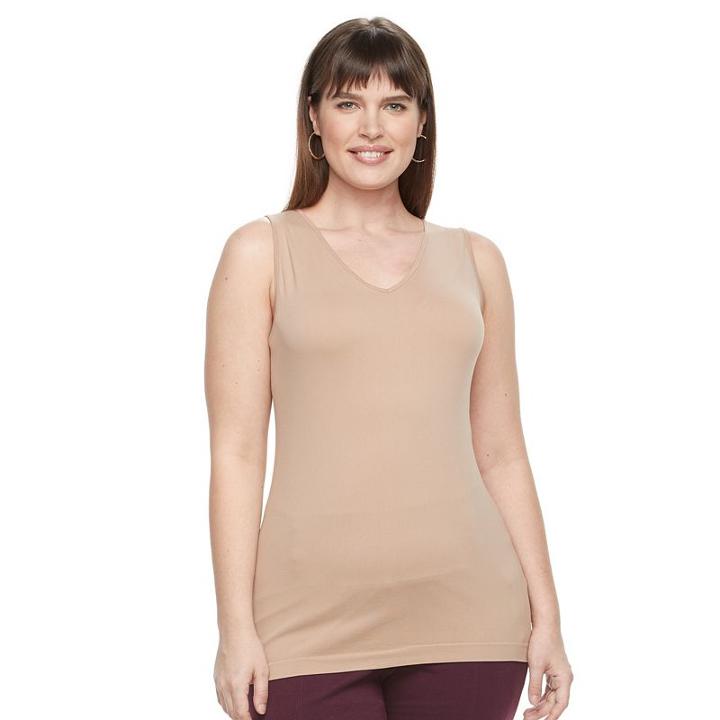 Plus Size Apt. 9&reg; Reversible Seamless Tank, Women's, Size: 2xl, Med Beige