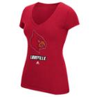 Women's Adidas Louisville Cardinals Rhinestone Logo Tee, Size: Xl, Red