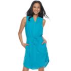 Women's Apt. 9&reg; Drawstring Shirtdress, Size: Small, Med Blue
