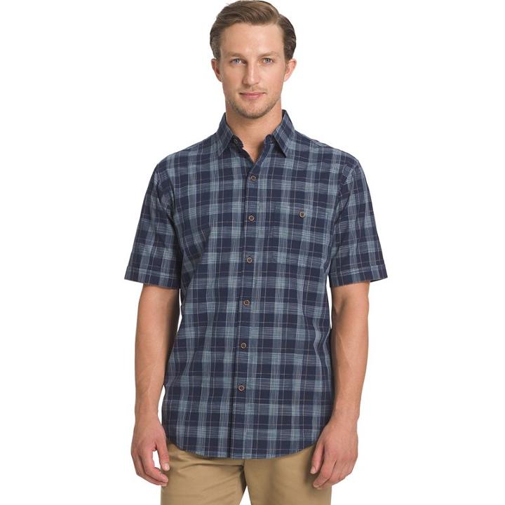 Men's Arrow Boardwalk Bay Classic-fit Plaid Button-down Shirt, Size: Small, Blue (navy)