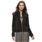 Juniors' Jolie Vie Pleated Bomber Jacket, Girl's, Size: Small, Black