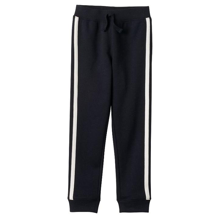 Boys 4-7x Jumping Beans&reg; Side Striped Fleece-lined Jogger Pants, Boy's, Size: 4, Black