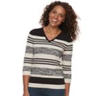 Women's Croft & Barrow&reg; V-neck Lightweight Sweater, Size: Small, Black