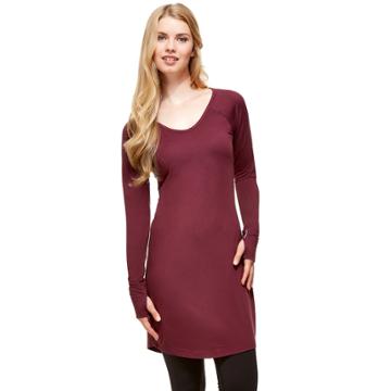 Women's Hottotties By Terramar Collins Thumb Hole V-neck Tunic, Size: Large, Pink Ovrfl