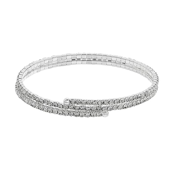 Lc Lauren Conrad Simulated Crystal Coil Bracelet, Women's, Silver