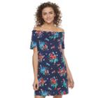 Juniors' So&reg; Off The Shoulder Swing Dress, Girl's, Size: Medium, Blue