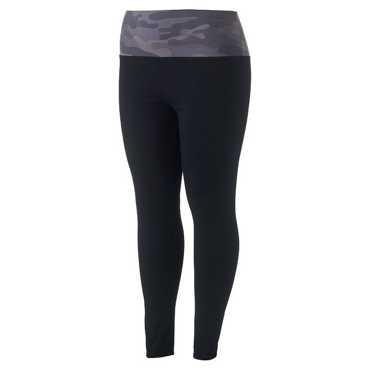 Juniors' Plus Size So&reg; Fold-over Yoga Leggings, Girl's, Size: 2xl, Med Grey