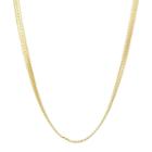 14k Gold Over Silver Herringbone Chain Necklace - 18 In, Women's, Size: 18, Yellow