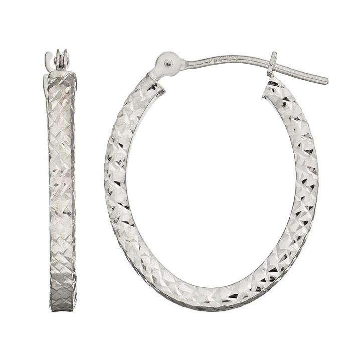 14k White Gold U-hoop Earrings, Women's