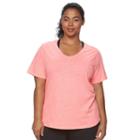 Plus Size Tek Gear&reg; Easy V-neck Workout Tee, Women's, Size: 3xl, Brt Pink