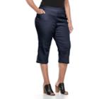 Plus Size Croft & Barrow&reg; Polished Pull-on Capris, Women's, Size: 16 W, Blue (navy)