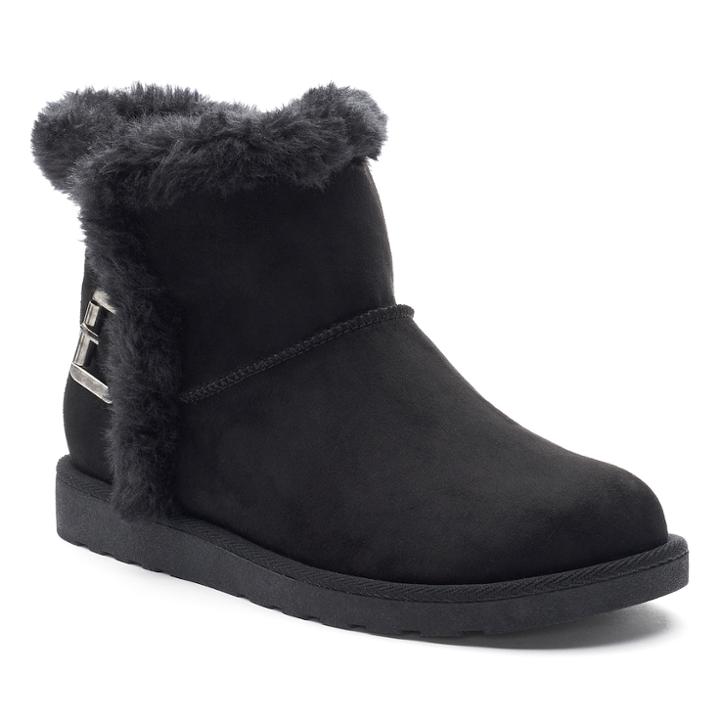 So&reg; Hangout Women's Plush Boots, Size: Medium (9), Black