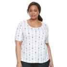 Croft & Barrow, Plus Size &reg; Scoopneck Tee, Women's, Size: 2xl, Natural