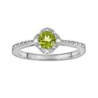 Sterling Silver Peridot And Diamond Accent Frame Ring, Women's, Size: 8, Green