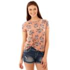 Juniors' Wallflower Knot Front Print Tee, Teens, Size: Large, Med Pink