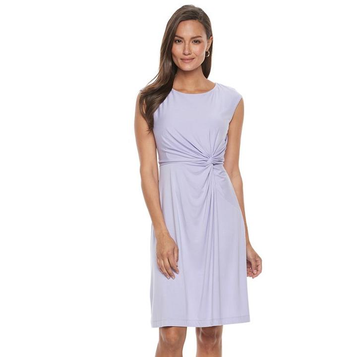 Women's Dana Buchman Print Twist-front Dress, Size: Large, Med Purple