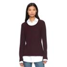 Women's Ab Studio Marled Mock-layer Sweater, Size: Small, Ovrfl Oth