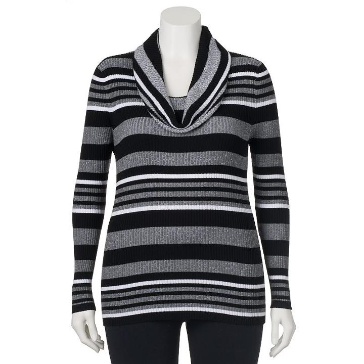 It's Our Time, Juniors' Plus Size Cowlneck Ribbed Top, Girl's, Size: 1xl, Grey Other