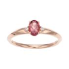 Lc Lauren Conrad 10k Rose Gold Pink Tourmaline & Diamond Accent Oval Ring, Women's, Size: 6